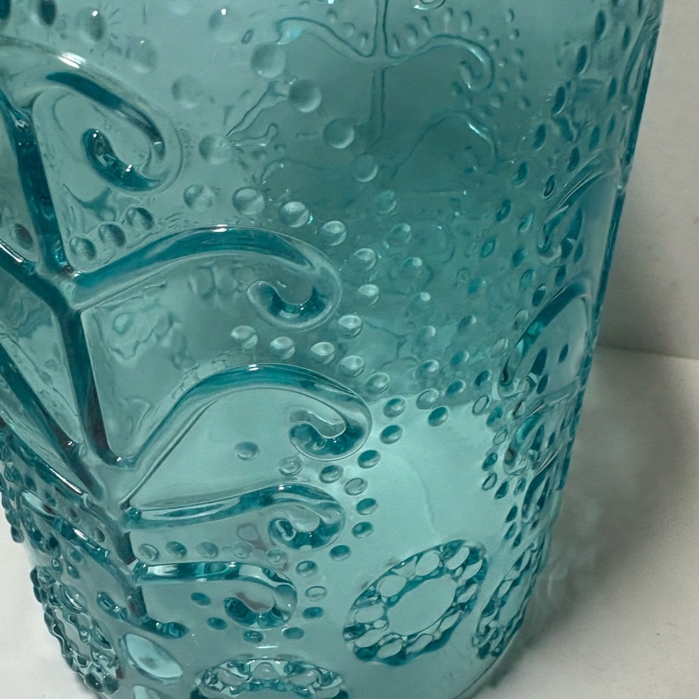 Blue Hobnail glass jar vase 10” tall - Picture 2 of 6